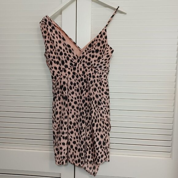 BCBGeneration Mini Dress One Shoulder Cocktail Dress Animal Print Womens 2 - Picture 10 of 11